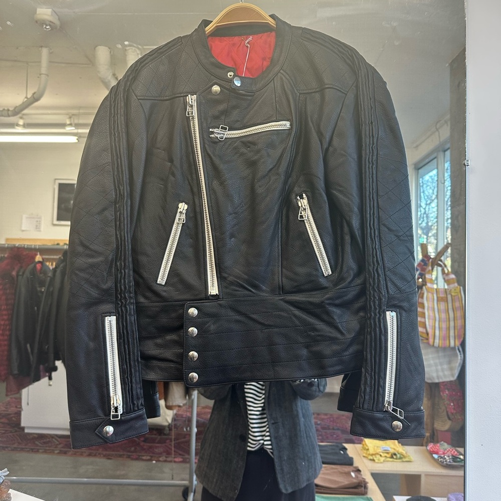 La bete leather jacket with emb back